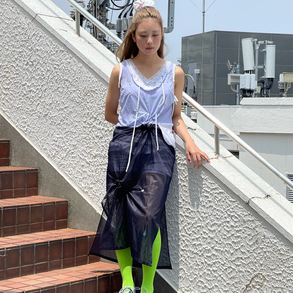 cry forever / white×light blue×navy / ノースリーブワンピース