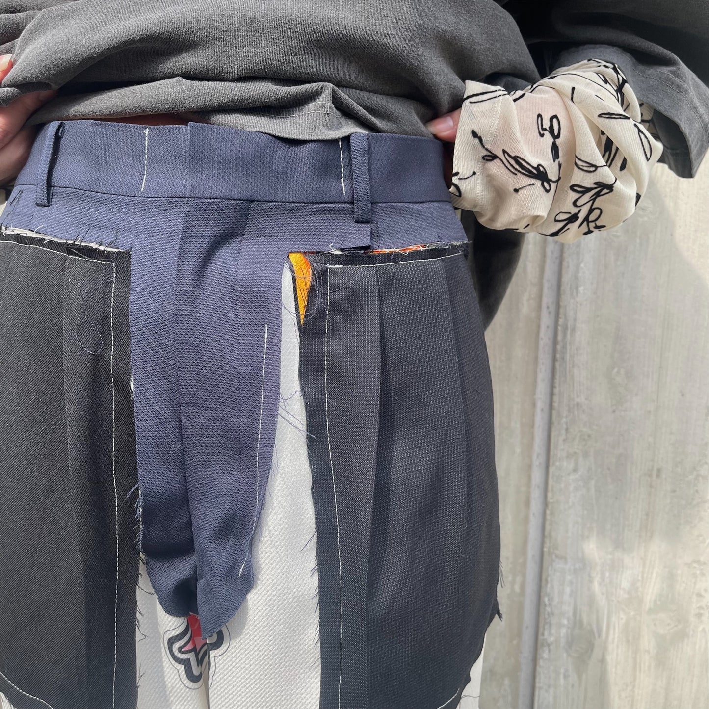 ATOZ HAND STITCHED BASTING TROUSERS / WHITE / グラフィックトラウザーズ