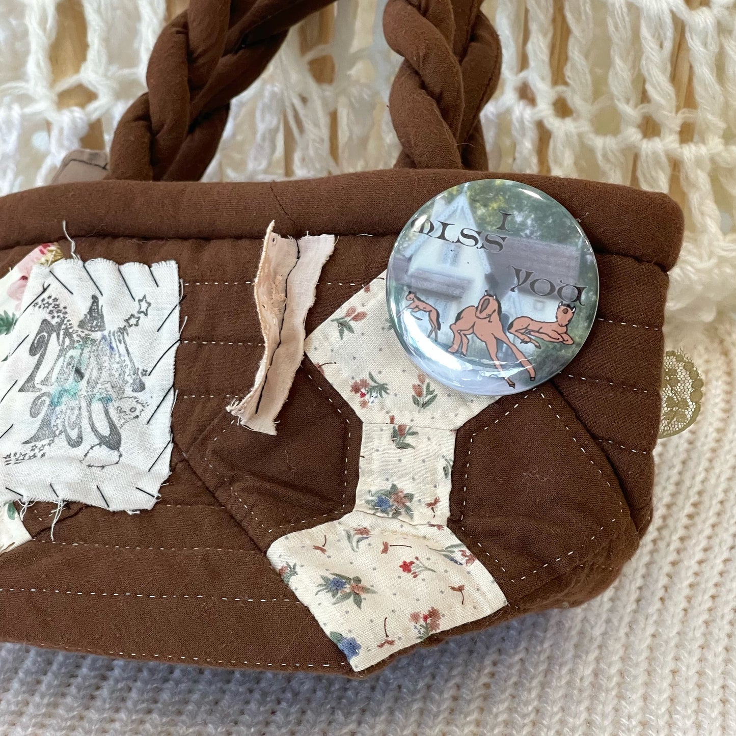 Patch work Bag+ / Brown / パッチワークハンドバッグ