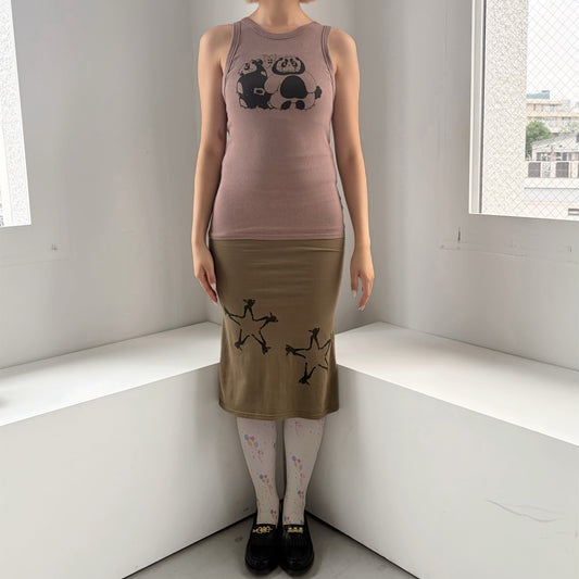 【GATEANDO POR TUS NUBES】TANK TOP DRESS / BROWN / タンクトップドレス