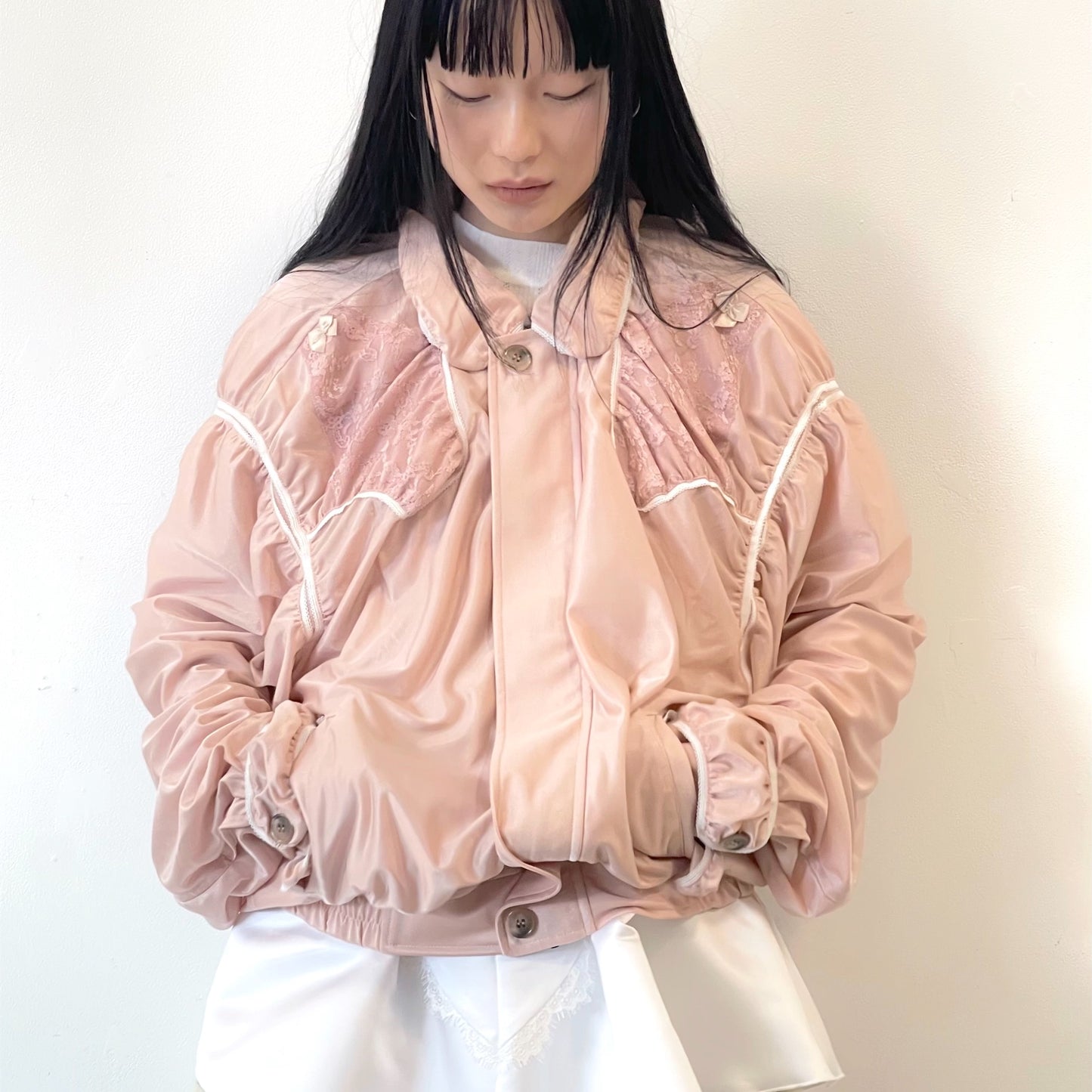 NICKERS BLOUSON / BEIGE / サテンブルゾンジャケット