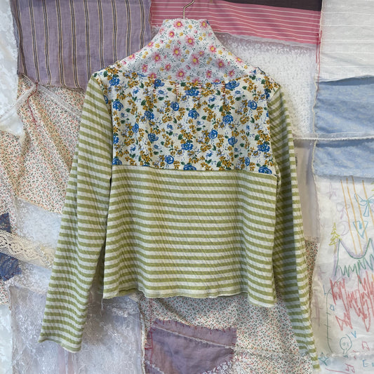 Boat neck border T / Green / ボートネックボーダーTシャツ