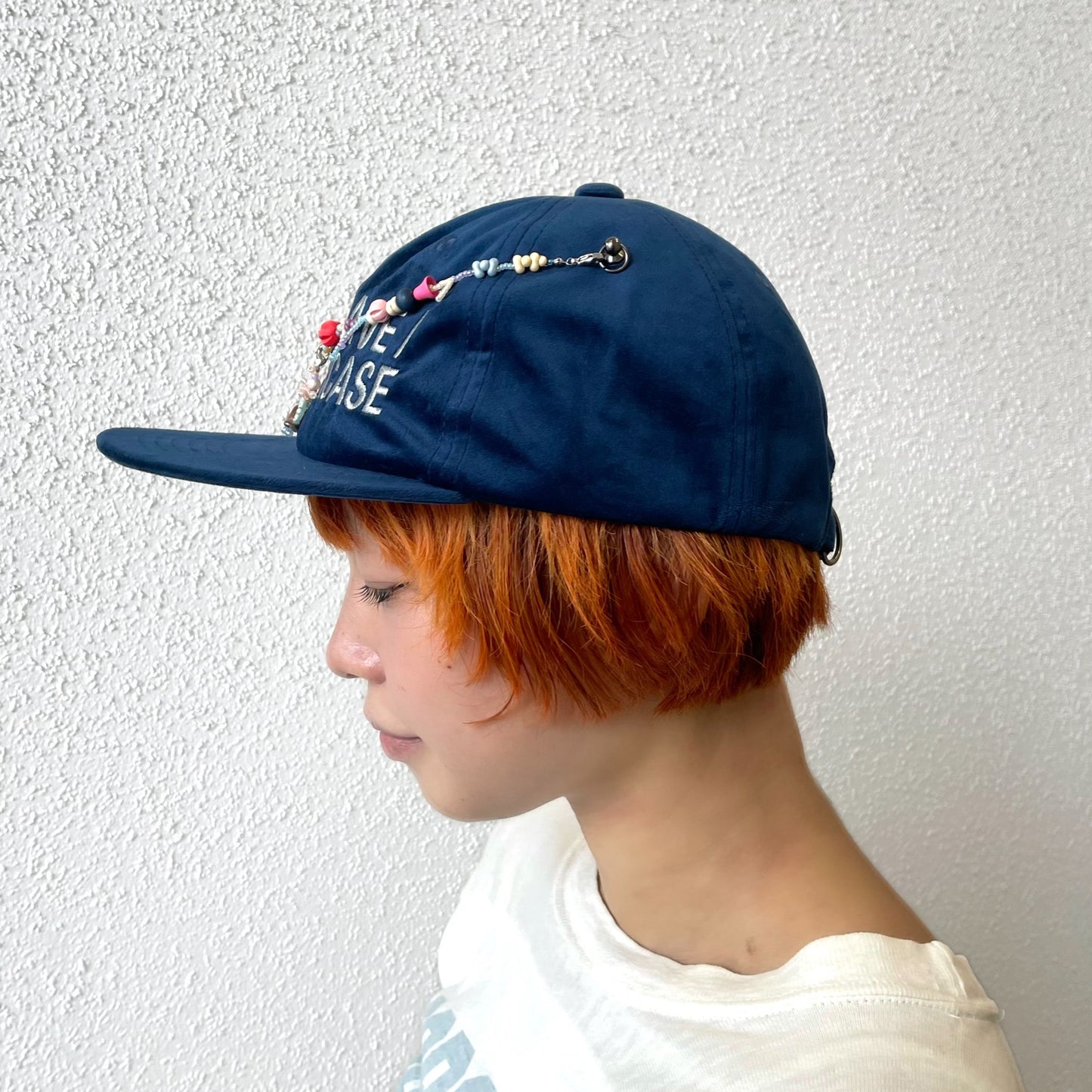 【SHEEP LIMITED】SINE WAVE / HARSH NOISE BEADED CAP FOR SHEEP / BLUE / ビーズベロアキャップ