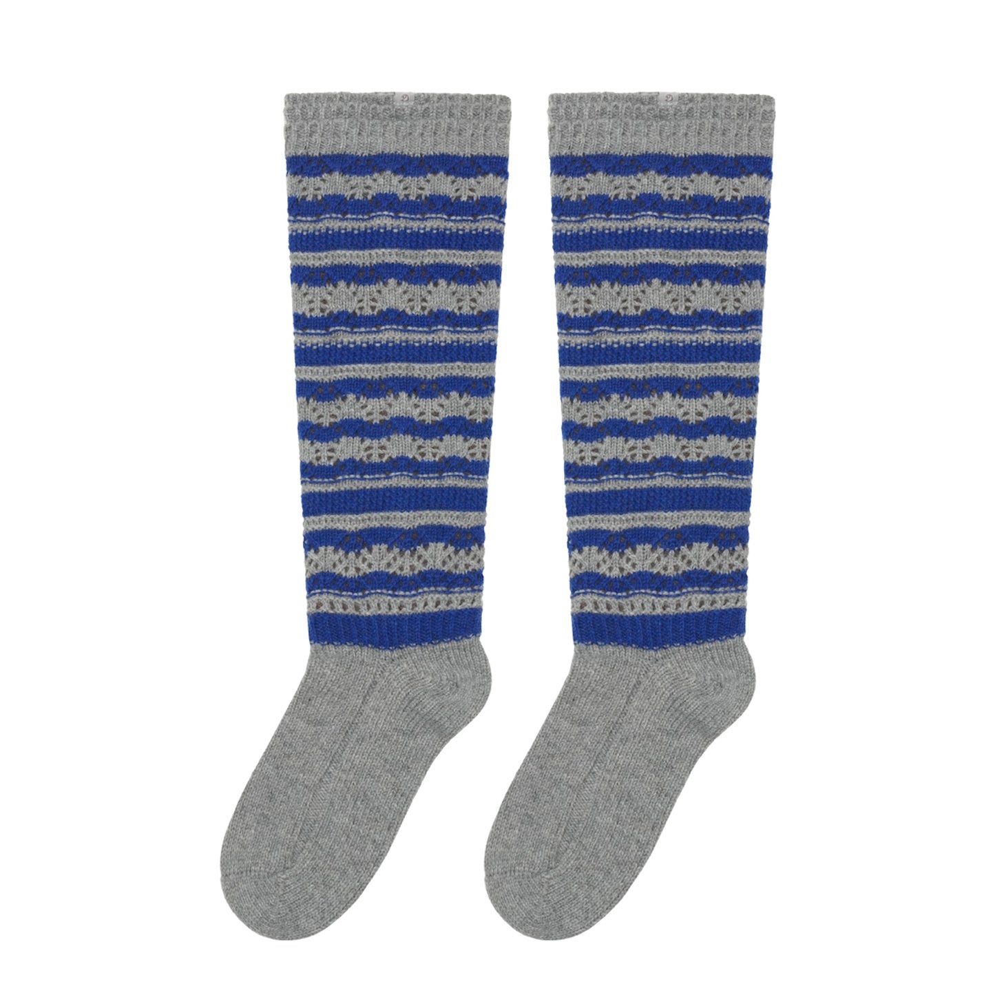 STRIPED MORI KNEE SOCKS / MELANGE GREY / ストライプソックス