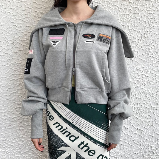 SAILOR ZIP-UP PARKA / GRAY / セーラージップアップパーカー