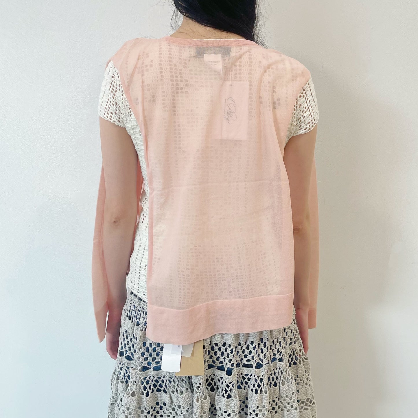 curtains cardigan / pink / シアーカーディガン