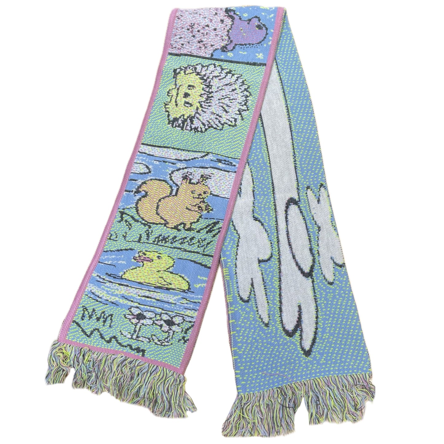 【Jooyoung Kim】Bunny and friends scarf / グラフィックマフラー