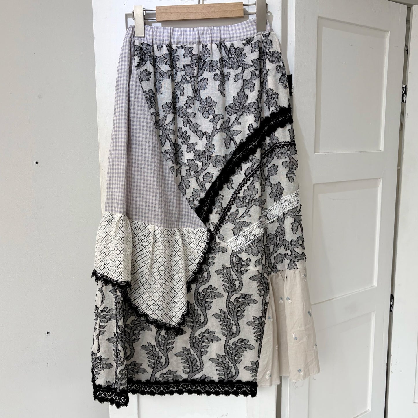 Crazy skirt / Black Mix / アシンメトリースカート