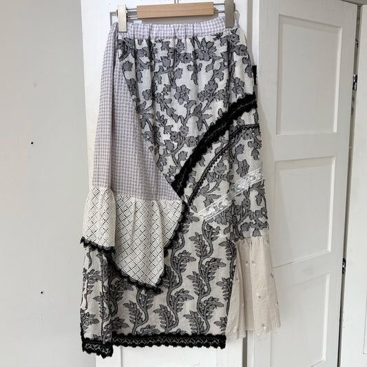 Crazy skirt / Black Mix / アシンメトリースカート