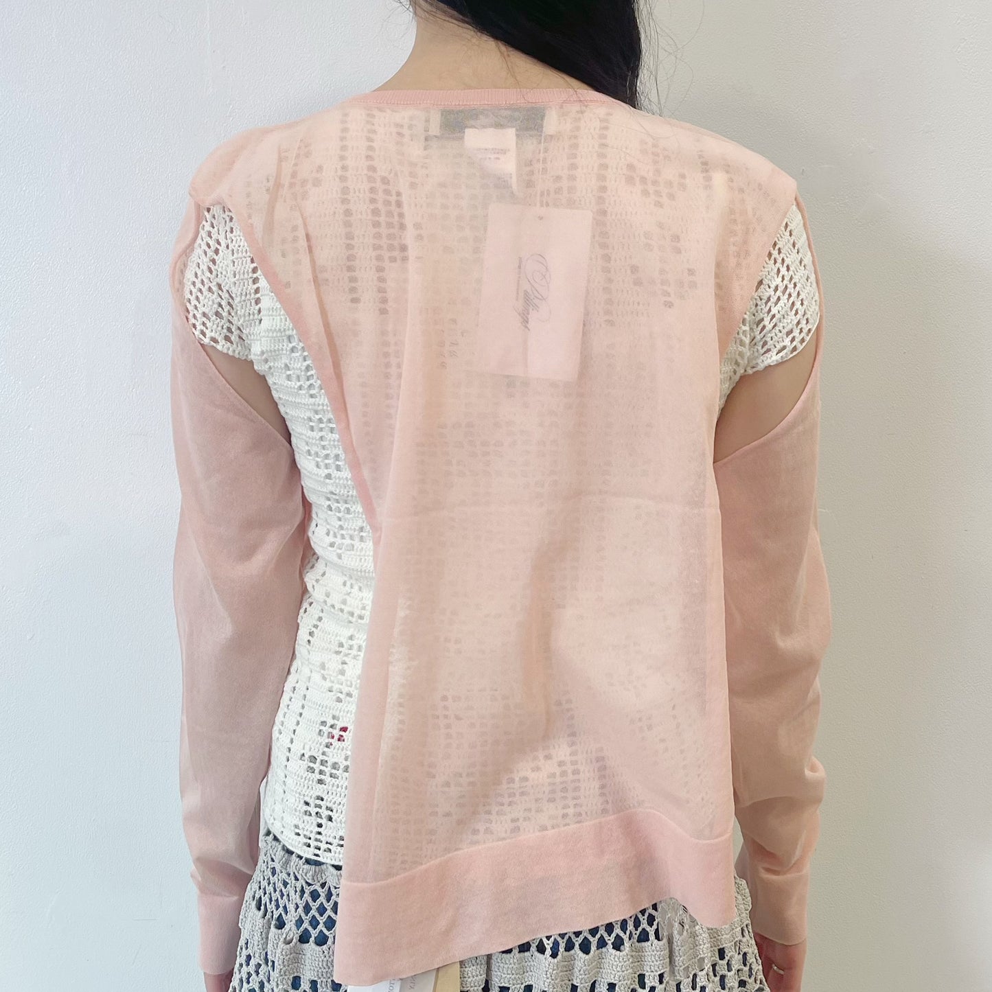 curtains cardigan / pink / シアーカーディガン