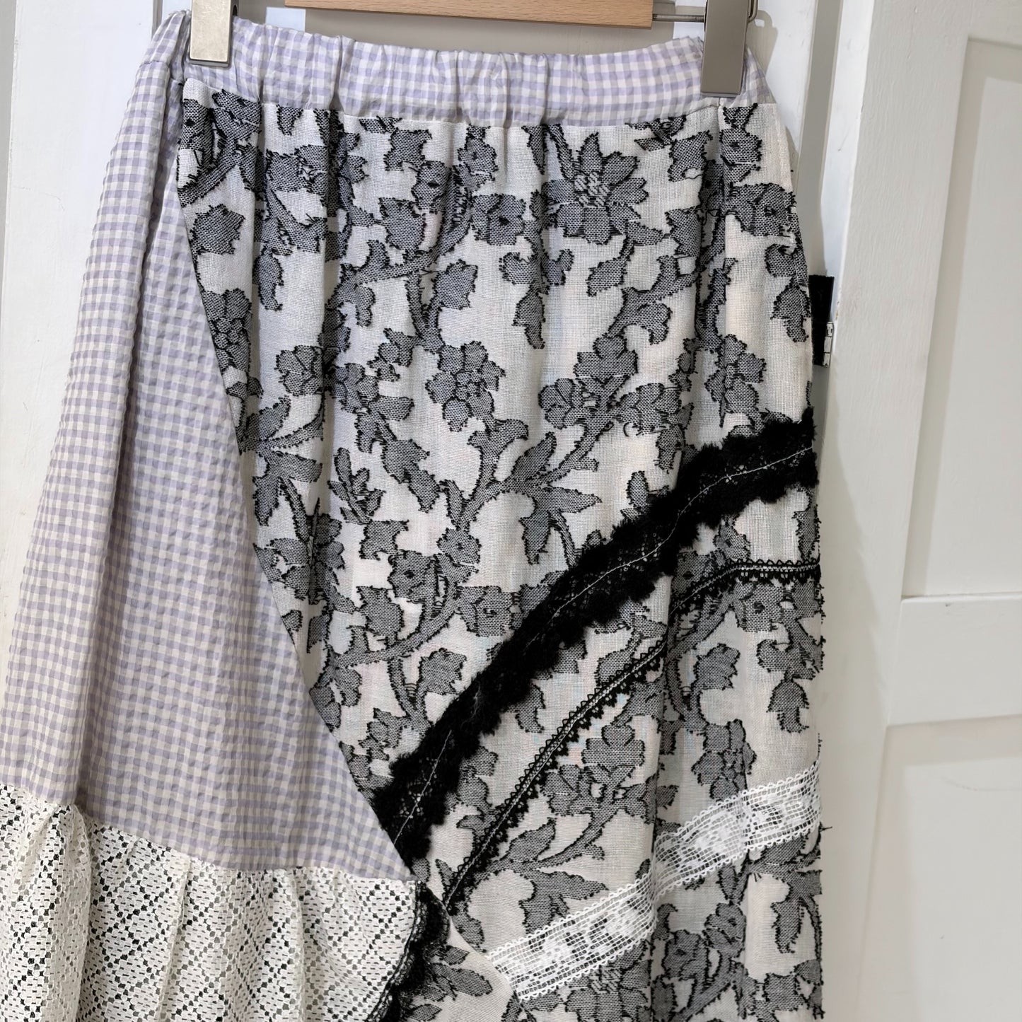Crazy skirt / Black Mix / アシンメトリースカート