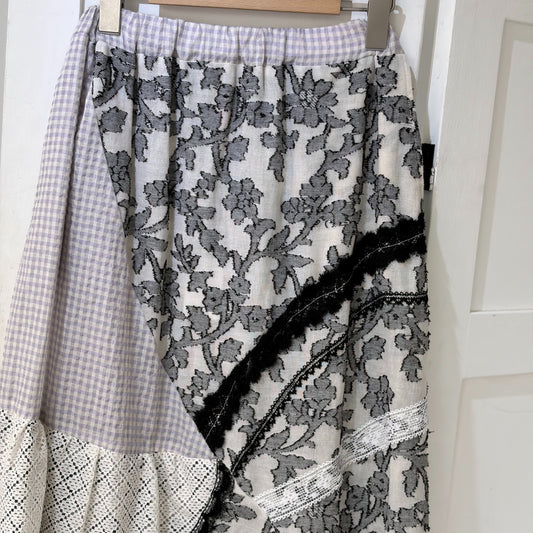 Crazy skirt / Black Mix / アシンメトリースカート