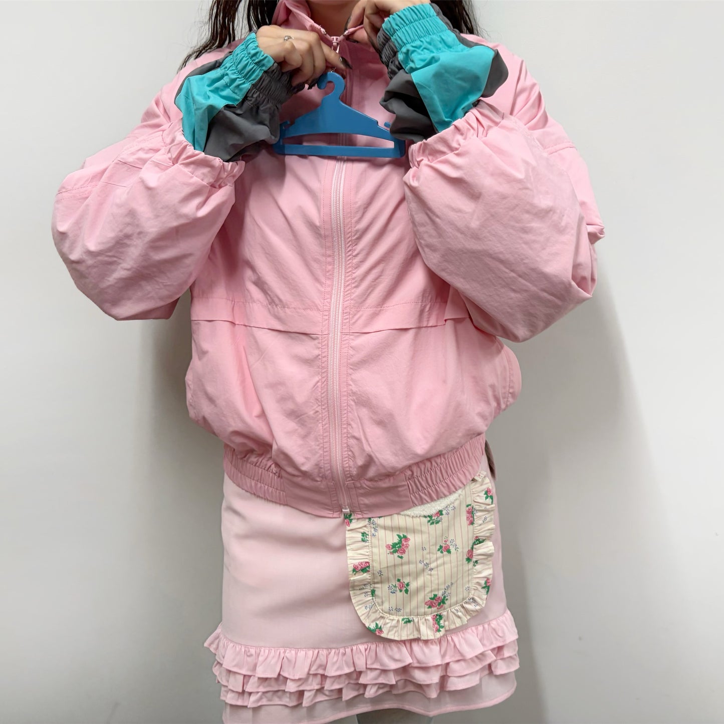 DOUBLE SLEEVE TRACK JACKET / POWDER PINK / ダブルスリーブトラックジャケット
