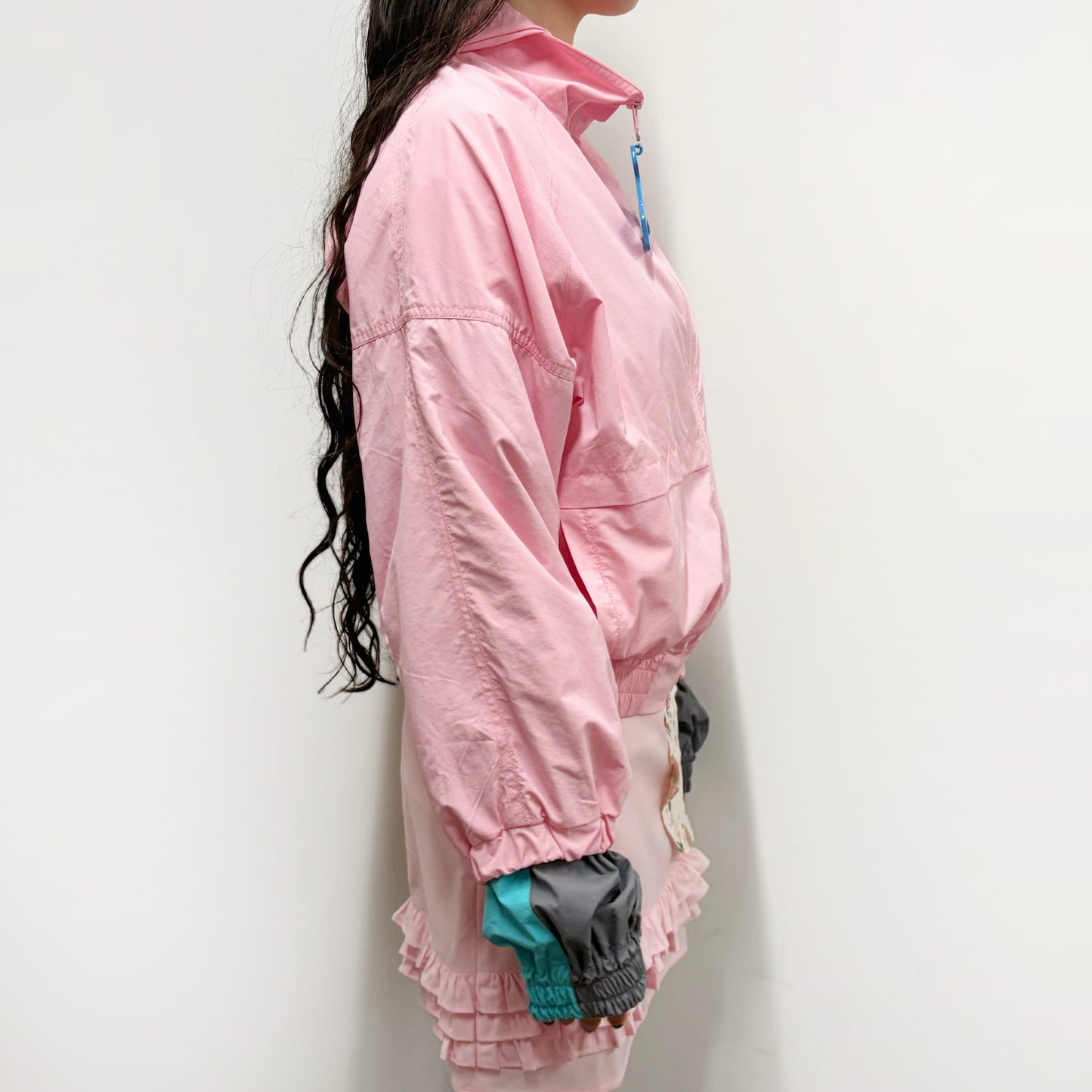 DOUBLE SLEEVE TRACK JACKET / POWDER PINK / ダブルスリーブトラックジャケット
