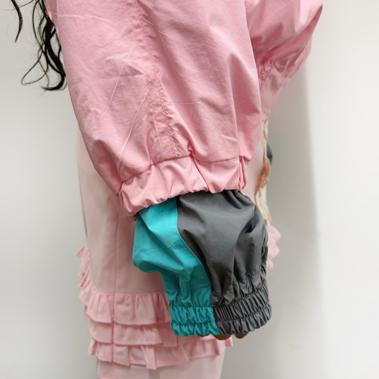 DOUBLE SLEEVE TRACK JACKET / POWDER PINK / ダブルスリーブトラックジャケット