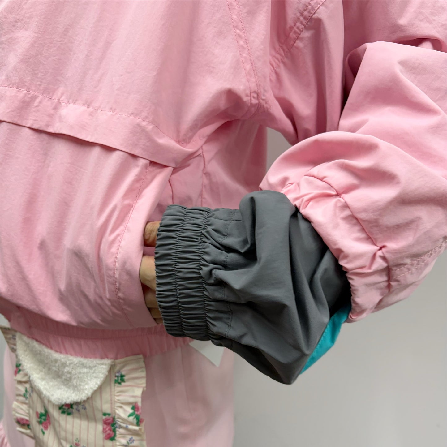 DOUBLE SLEEVE TRACK JACKET / POWDER PINK / ダブルスリーブトラックジャケット