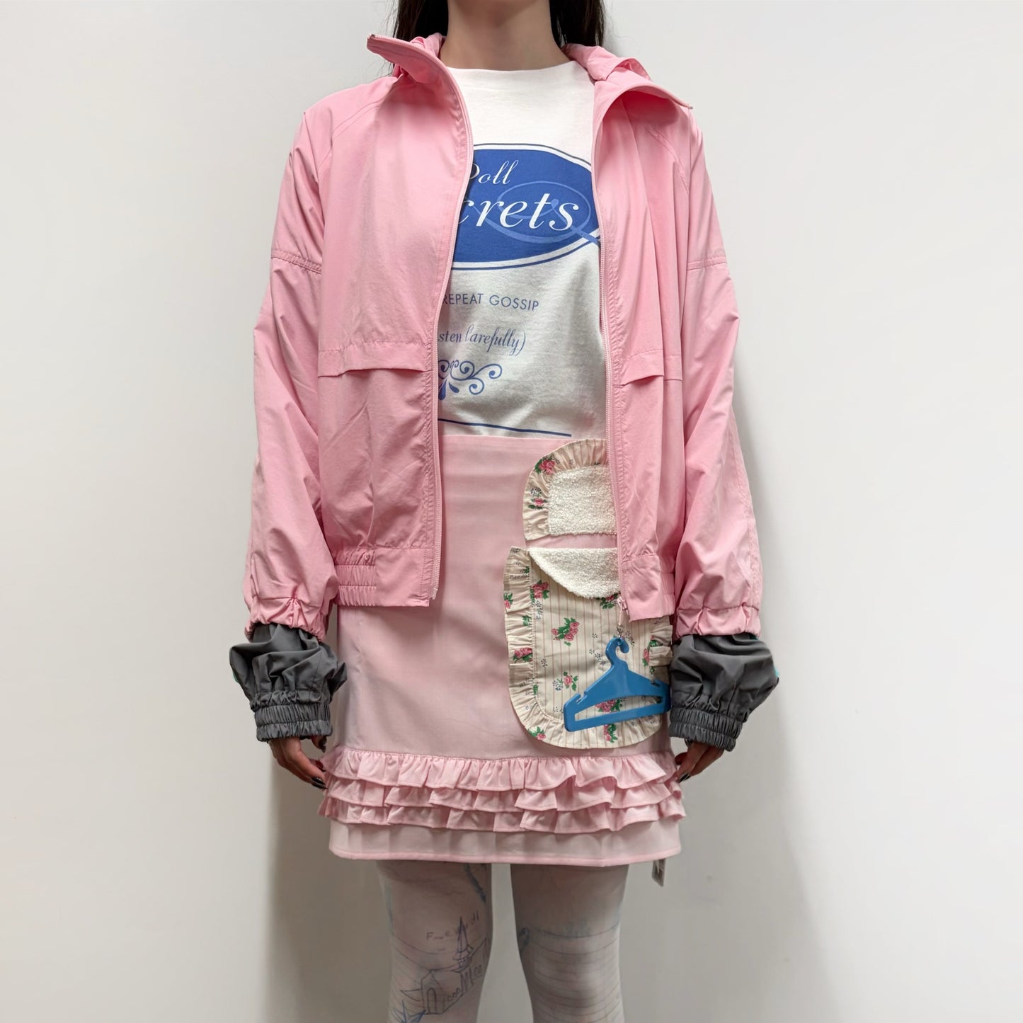 DOUBLE SLEEVE TRACK JACKET / POWDER PINK / ダブルスリーブトラックジャケット