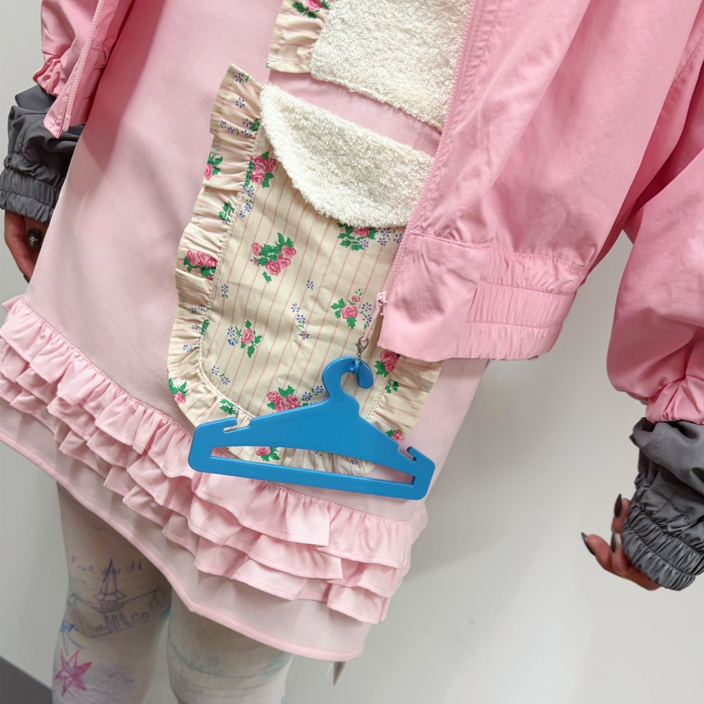 DOUBLE SLEEVE TRACK JACKET / POWDER PINK / ダブルスリーブトラックジャケット