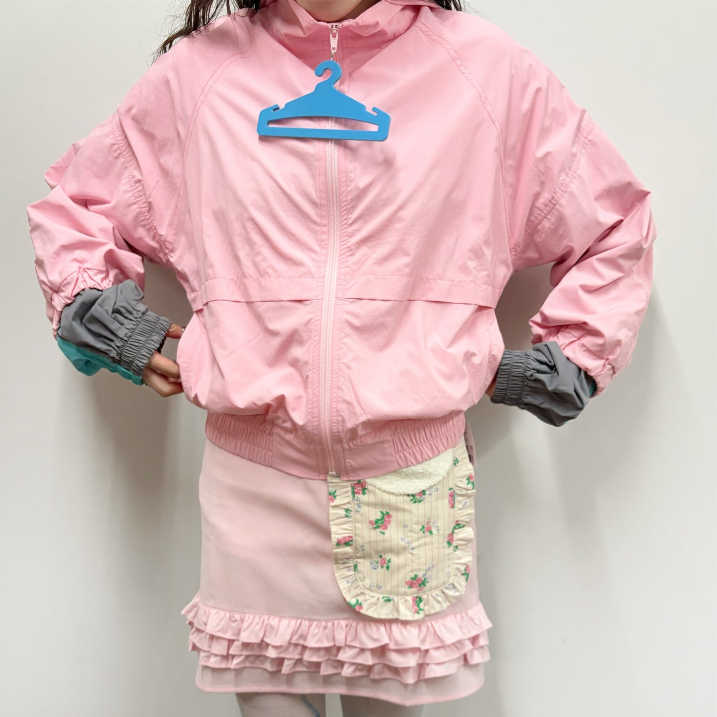 DOUBLE SLEEVE TRACK JACKET / POWDER PINK / ダブルスリーブトラックジャケット