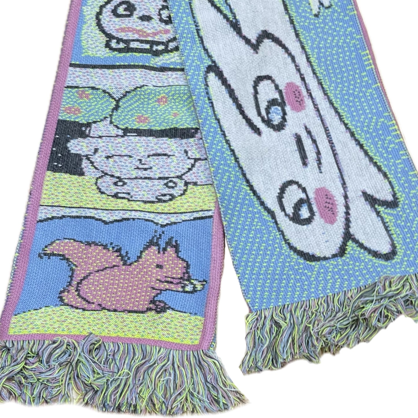 【Jooyoung Kim】Bunny and friends scarf / グラフィックマフラー