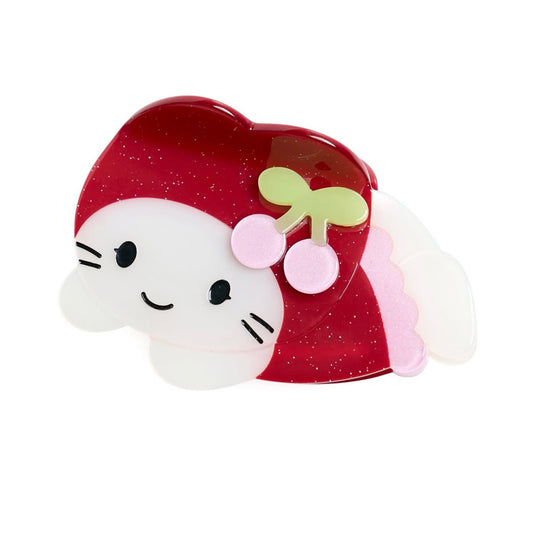 [X YOUNGART] Glitter CHERRY PET Hair Claw / Red / チェリーペットのヘアクリップ