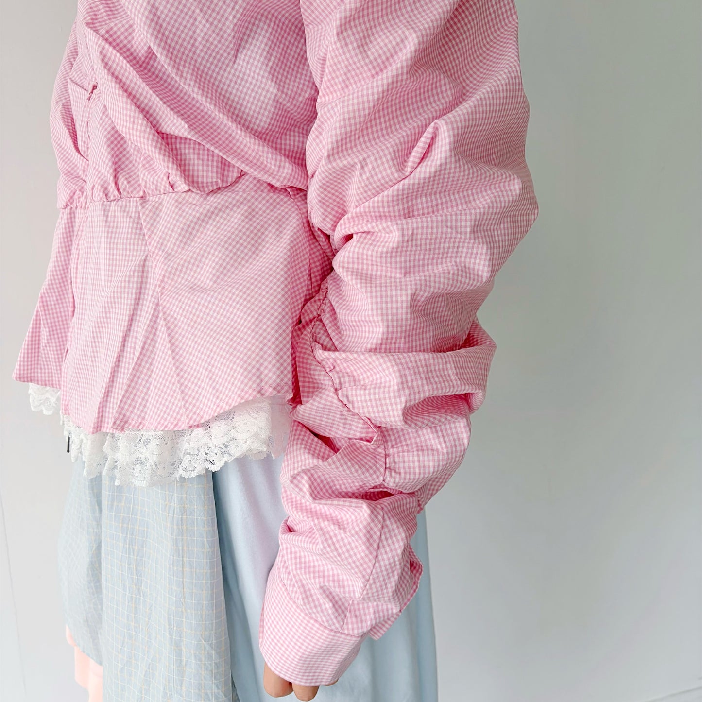CHILDISH SHIRT / PINK / チェックブラウス
