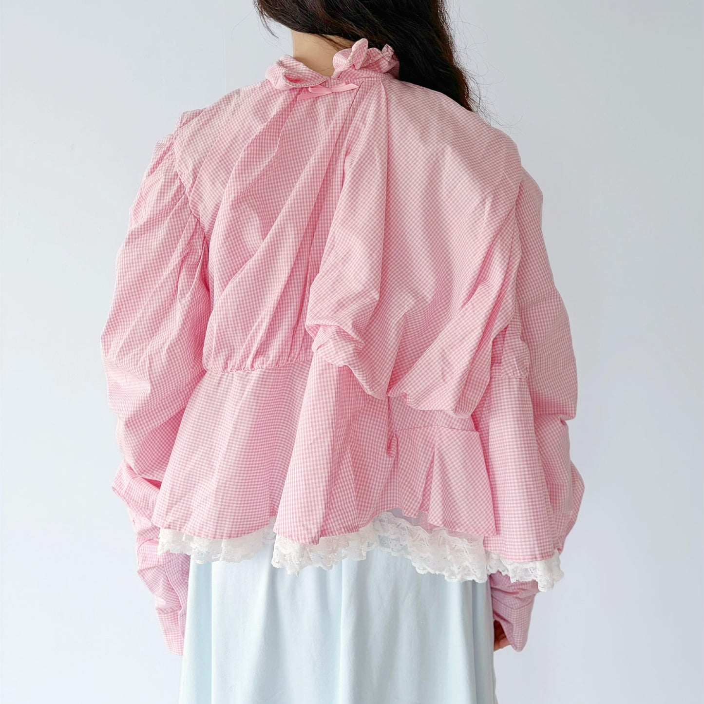 CHILDISH SHIRT / PINK / チェックブラウス