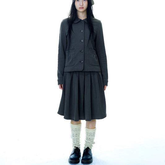COZY SWEAT WRAP SKIRT / CHARCOAL / スウェットラップスカート
