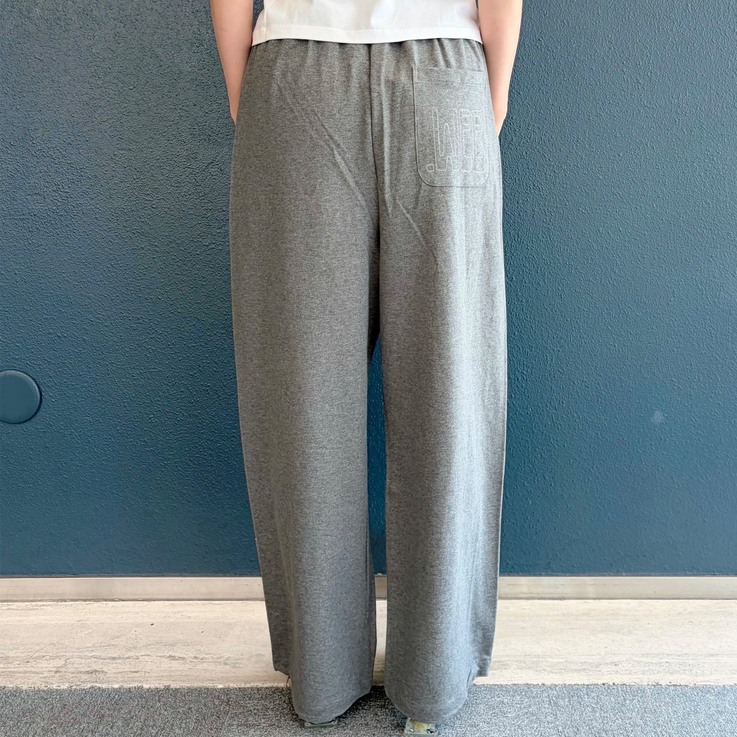 Lace Trim Hotfix SweatPants / Gray / レーストリムスウェットパンツ