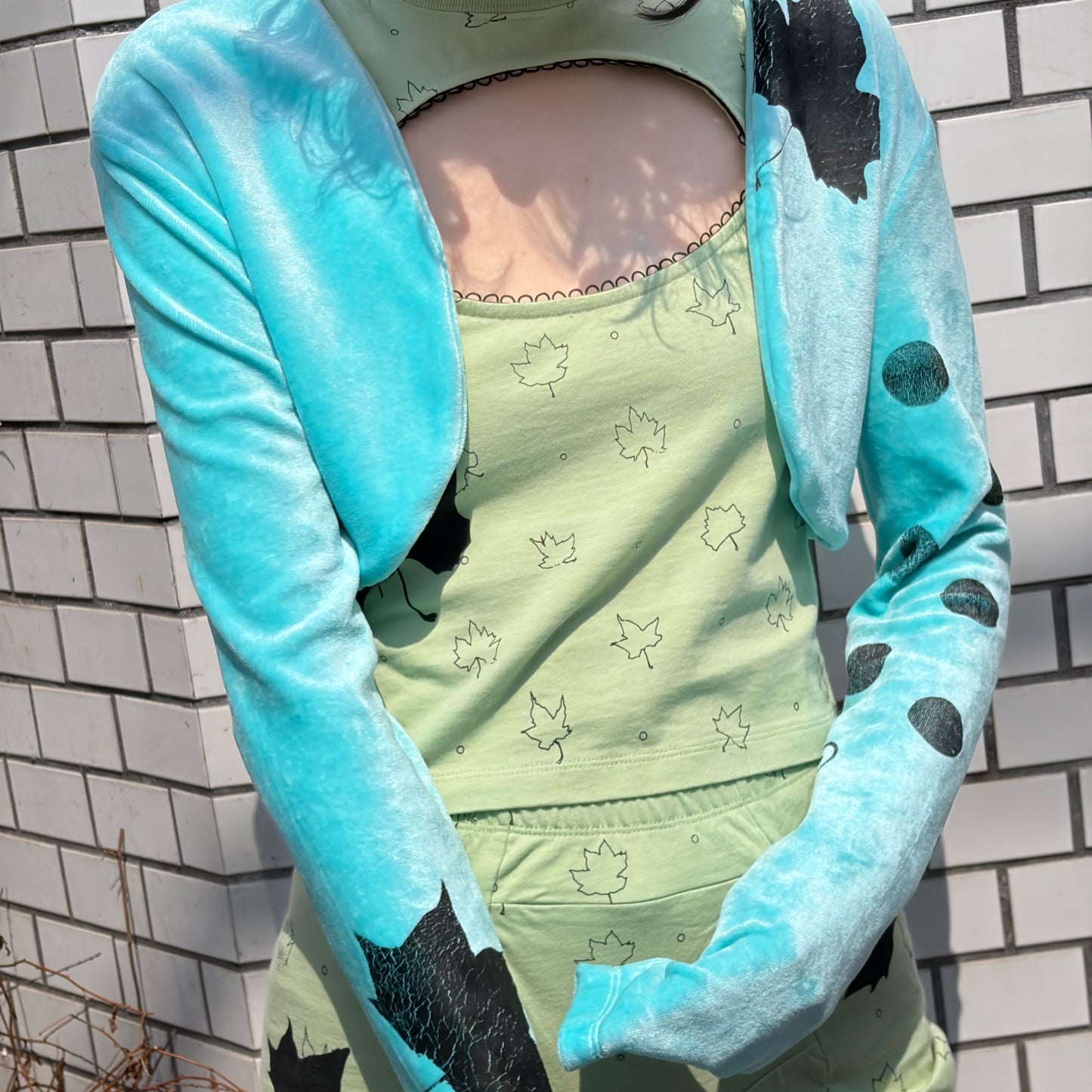 YUMMY VELOUR BOLERO / AQUA / ベロアボレロ