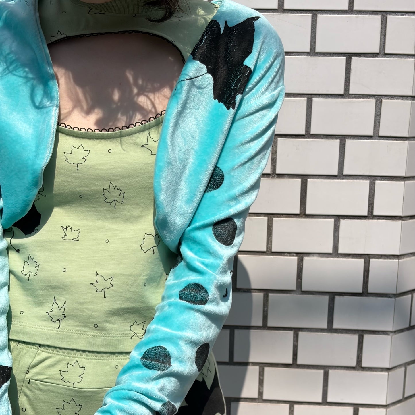 YUMMY VELOUR BOLERO / AQUA / ベロアボレロ
