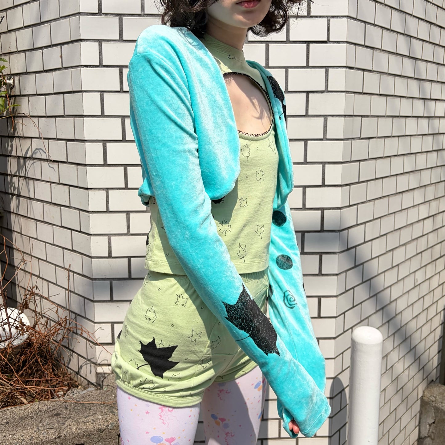 YUMMY VELOUR BOLERO / AQUA / ベロアボレロ