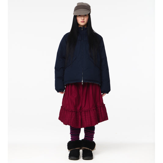 QUILTED SHIRRING BALLOON SKIRT / BURGUNDY / キルトシャーリングバルーンスカート