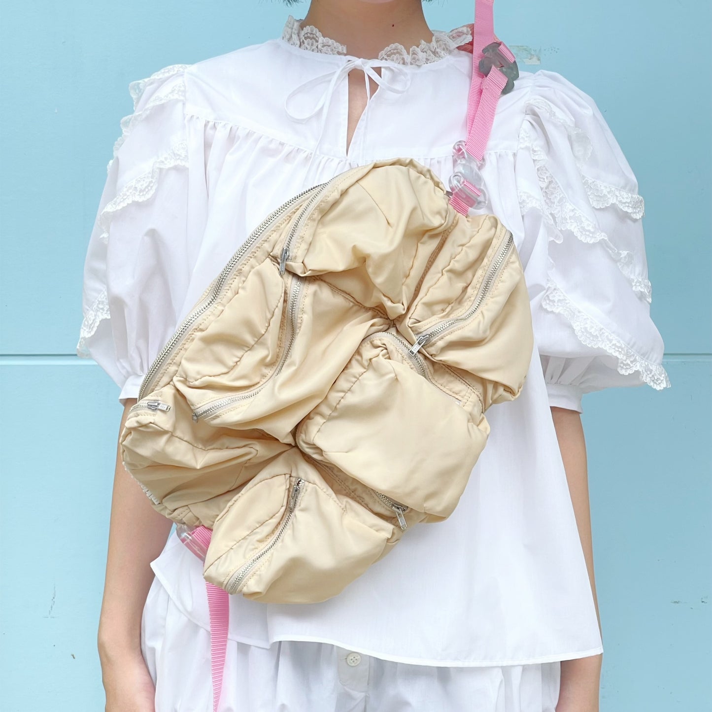【最終値下げ】mikiosakabe 7pokets bag SHEEP LIMITED】MIKIOSAKABE 7pocktes bag / Cream x Pink x