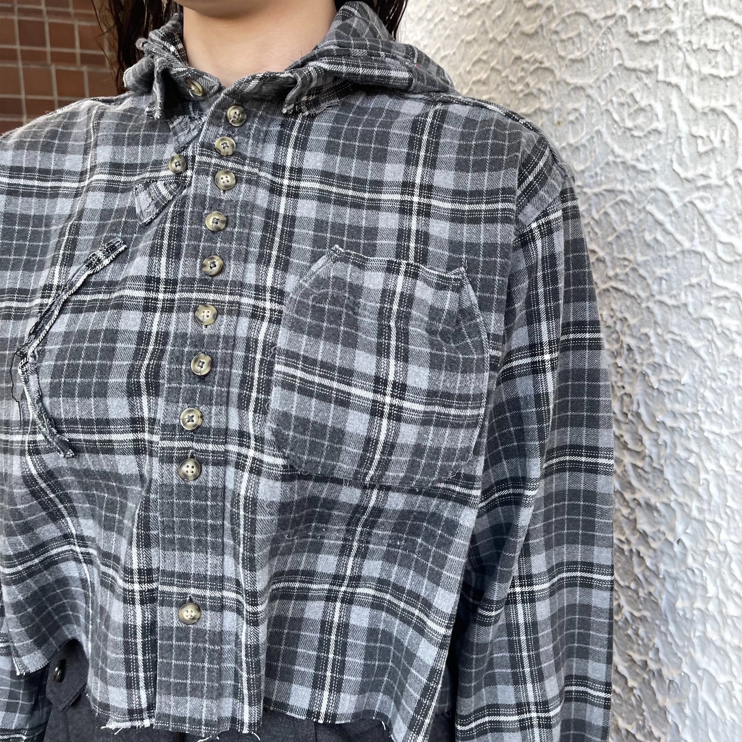 【TONII MONDO】-arena shirt check / Gray / アリーナシャツ