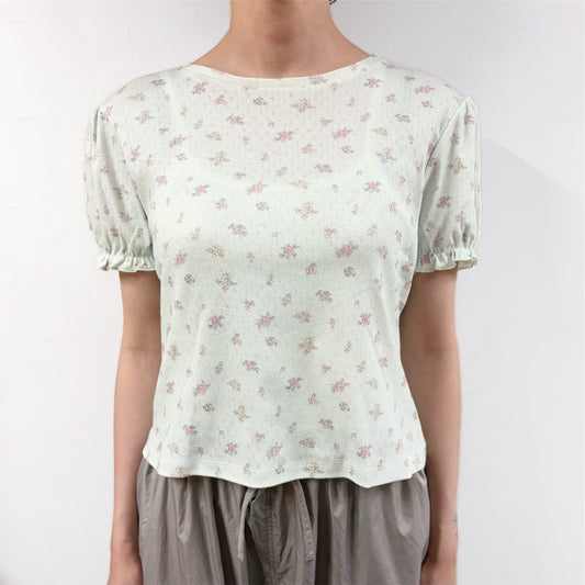 Lilou Puff Sleeves T-shirts / Mint / パフスリーブTシャツ