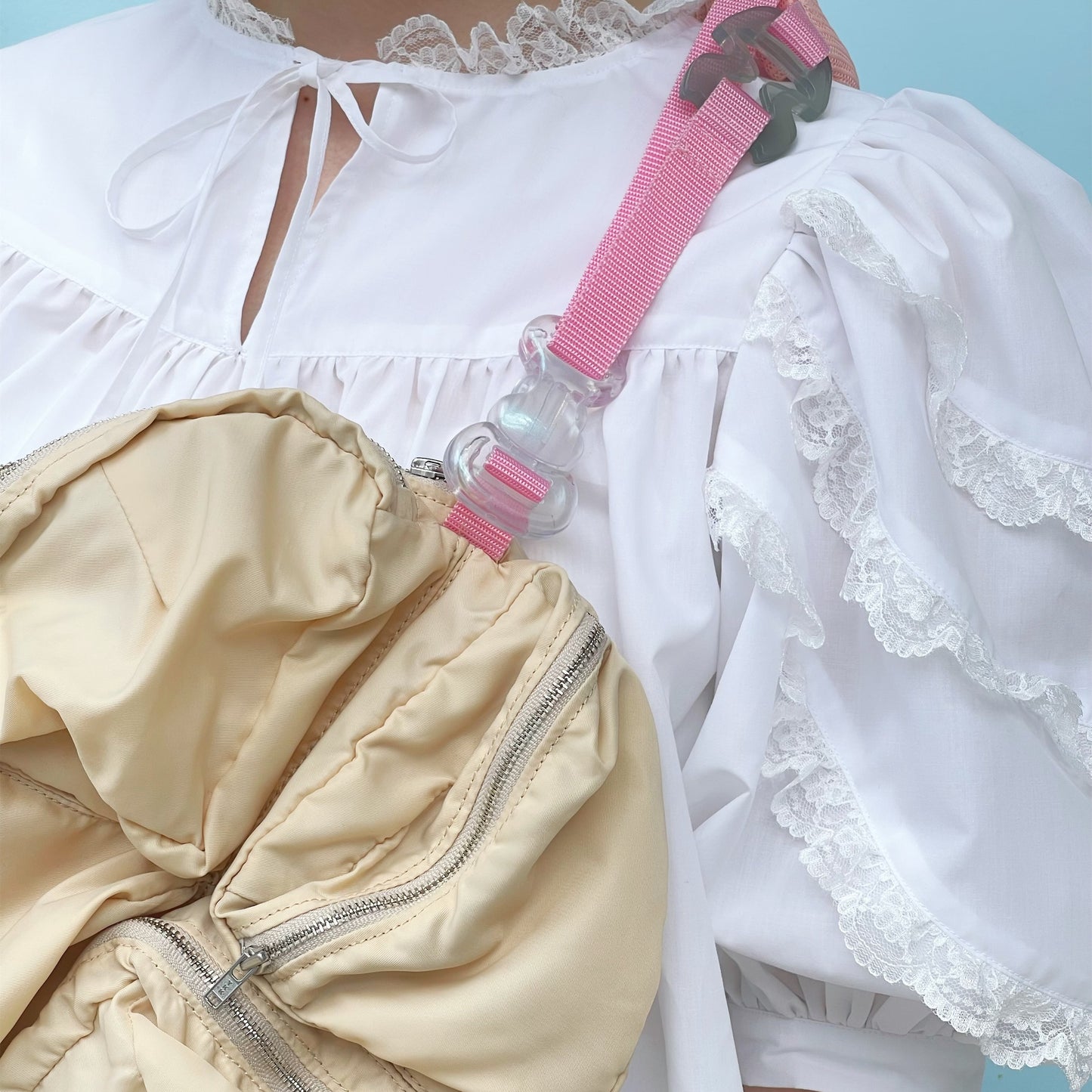 【SHEEP LIMITED】MIKIOSAKABE 7pocktes bag / Cream x Pink x Blue / ショルダーバッグ
