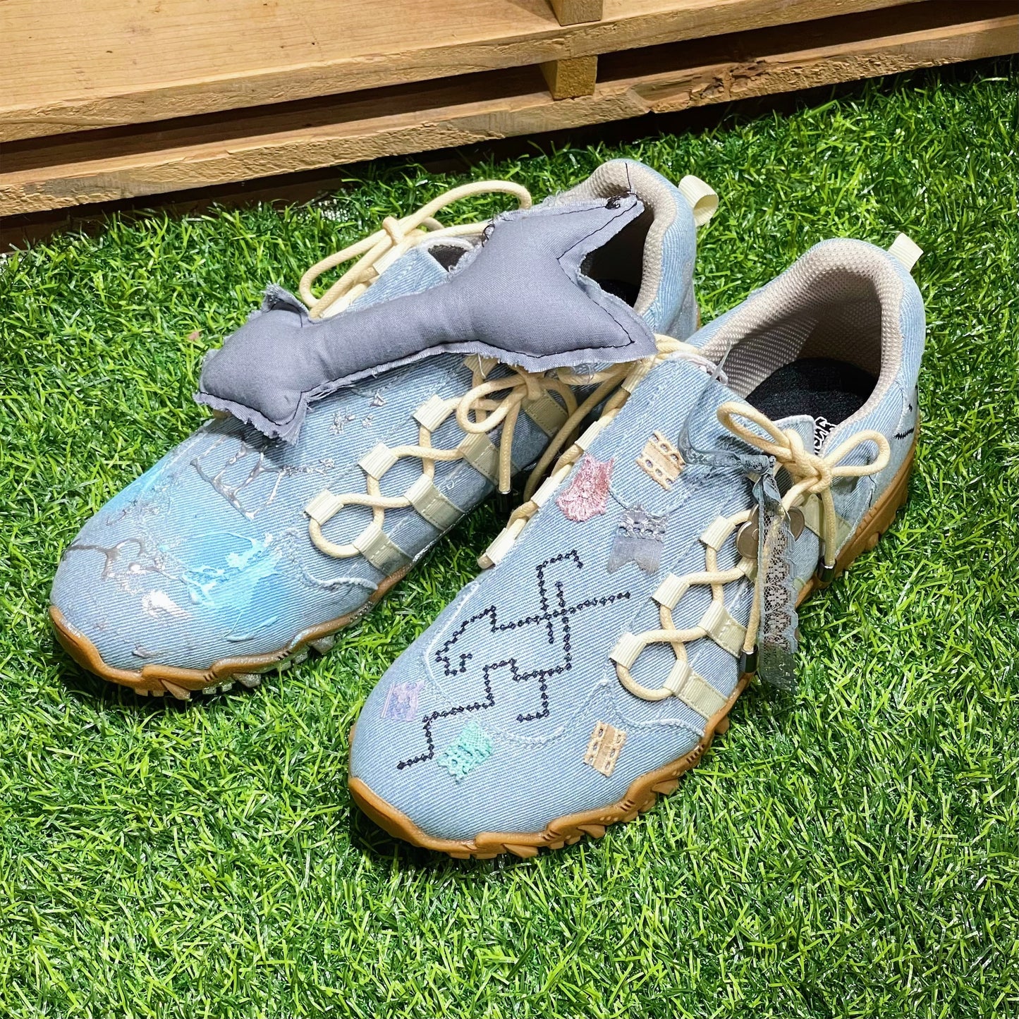 【Teji x yushokobayashiコラボレーションシューズ】Teji Double Bow / Denim / 25cm