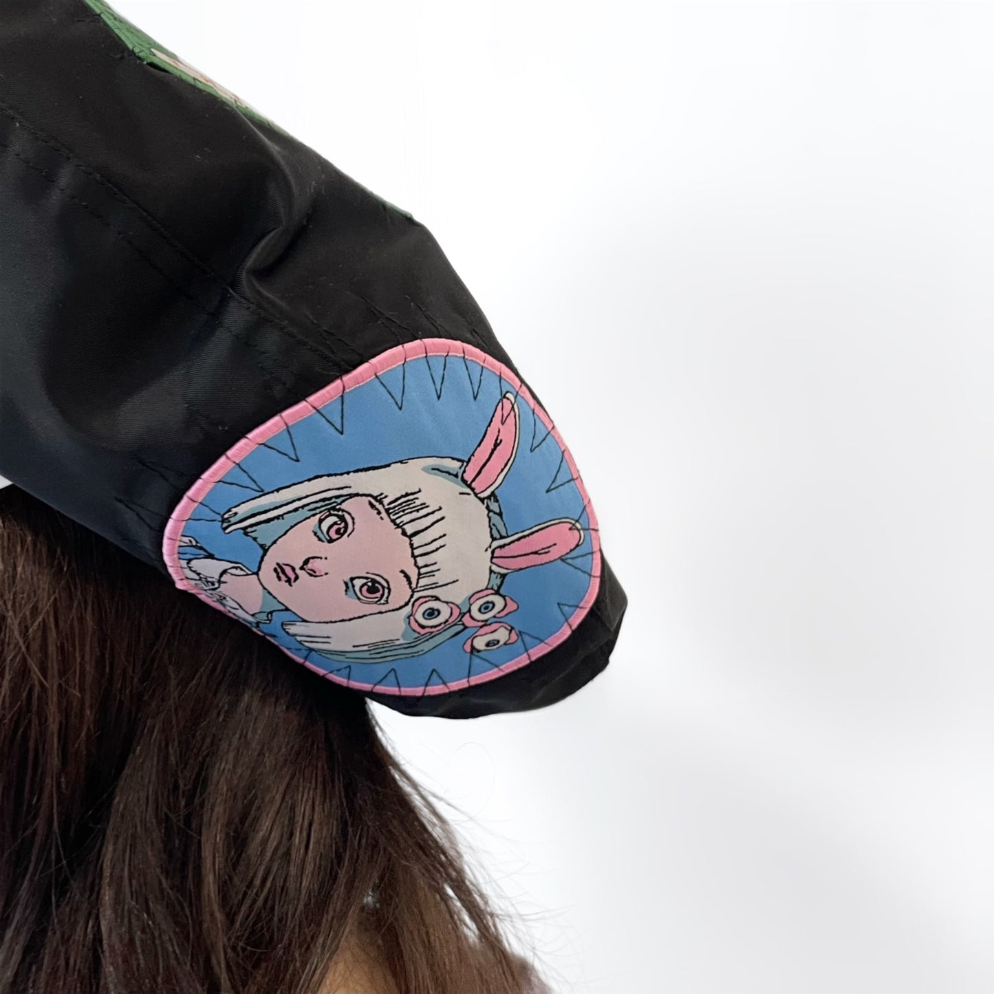 KIDILL × HIZUME × ALPHA INDUSTRIES  COLLABORATION EMBROIDERED PATCH ARTWORK BY TREVOR BROWN / BLACK / 刺繍パッチハット