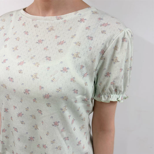 Lilou Puff Sleeves T-shirts / Mint / パフスリーブTシャツ