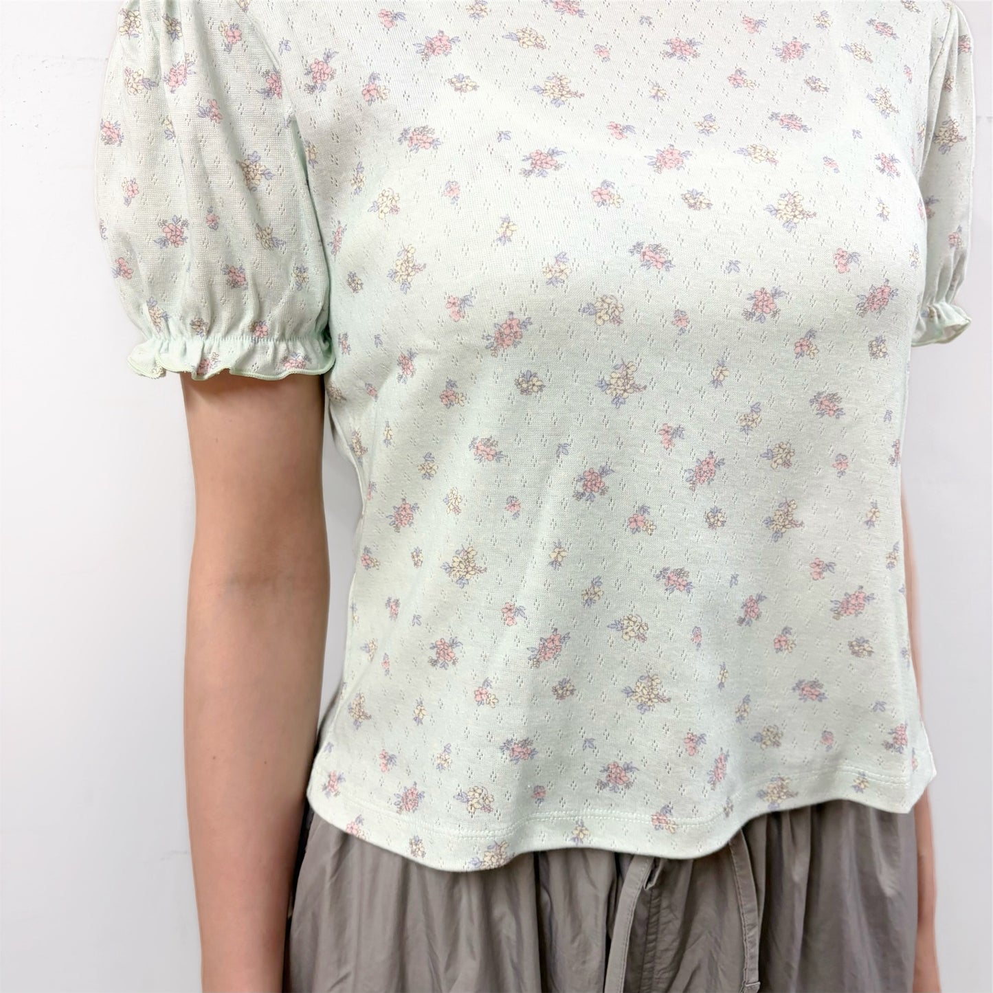 Lilou Puff Sleeves T-shirts / Mint / パフスリーブTシャツ
