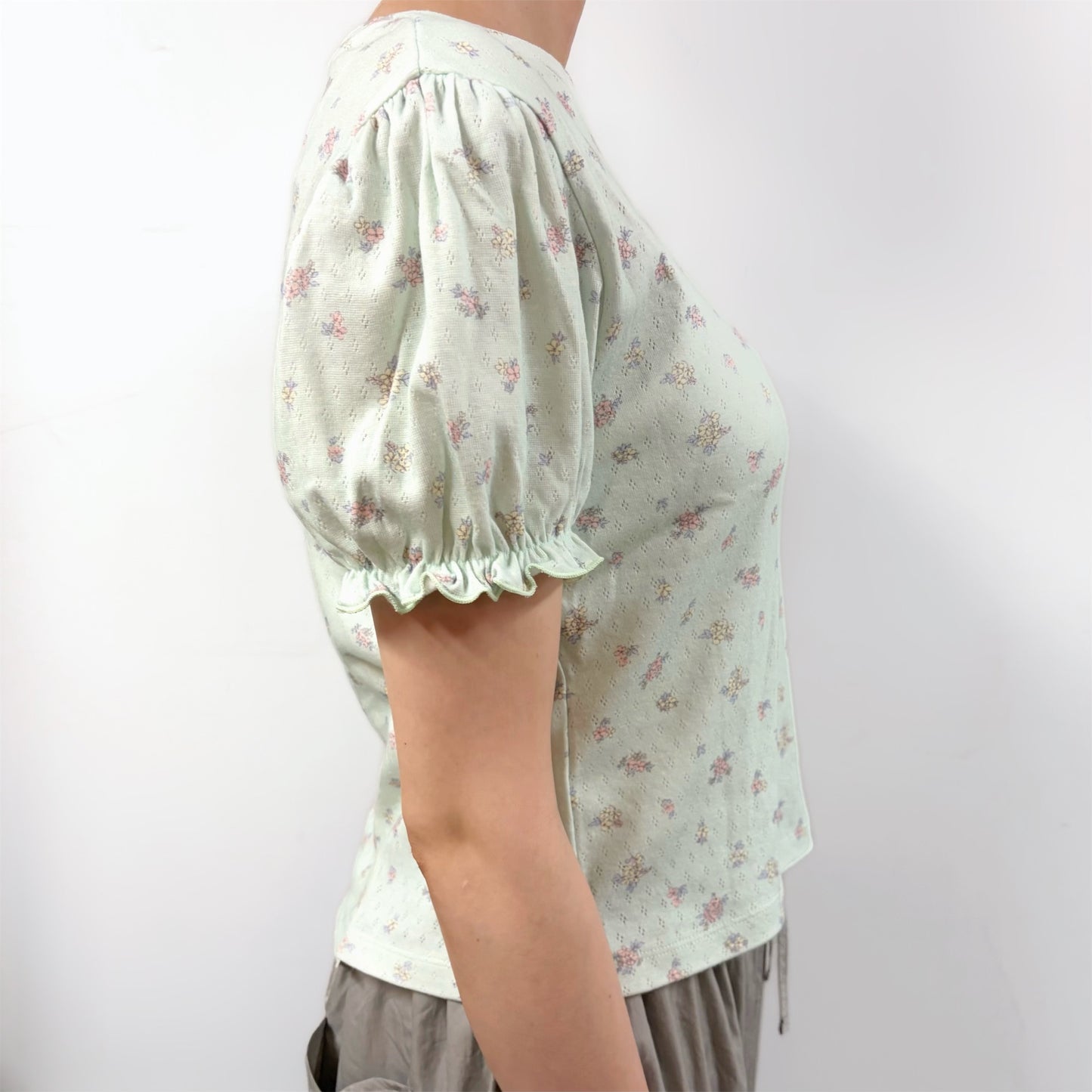 Lilou Puff Sleeves T-shirts / Mint / パフスリーブTシャツ