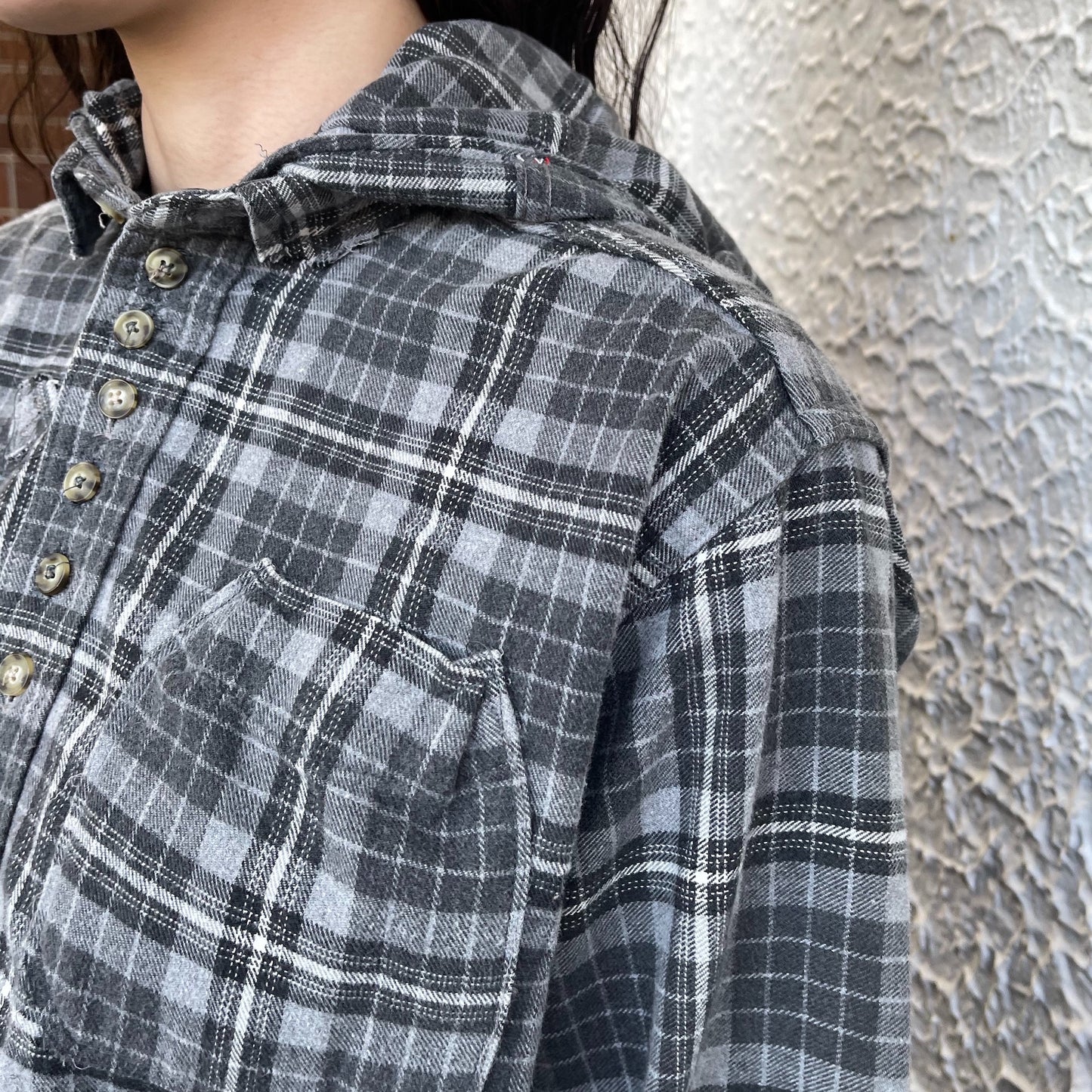 【TONII MONDO】-arena shirt check / Gray / アリーナシャツ