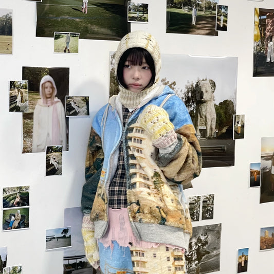 boa print zip-up parka / 風景 / ボアプリントジップパーカー