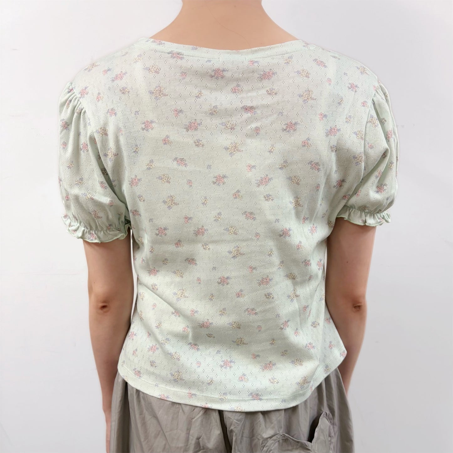 Lilou Puff Sleeves T-shirts / Mint / パフスリーブTシャツ