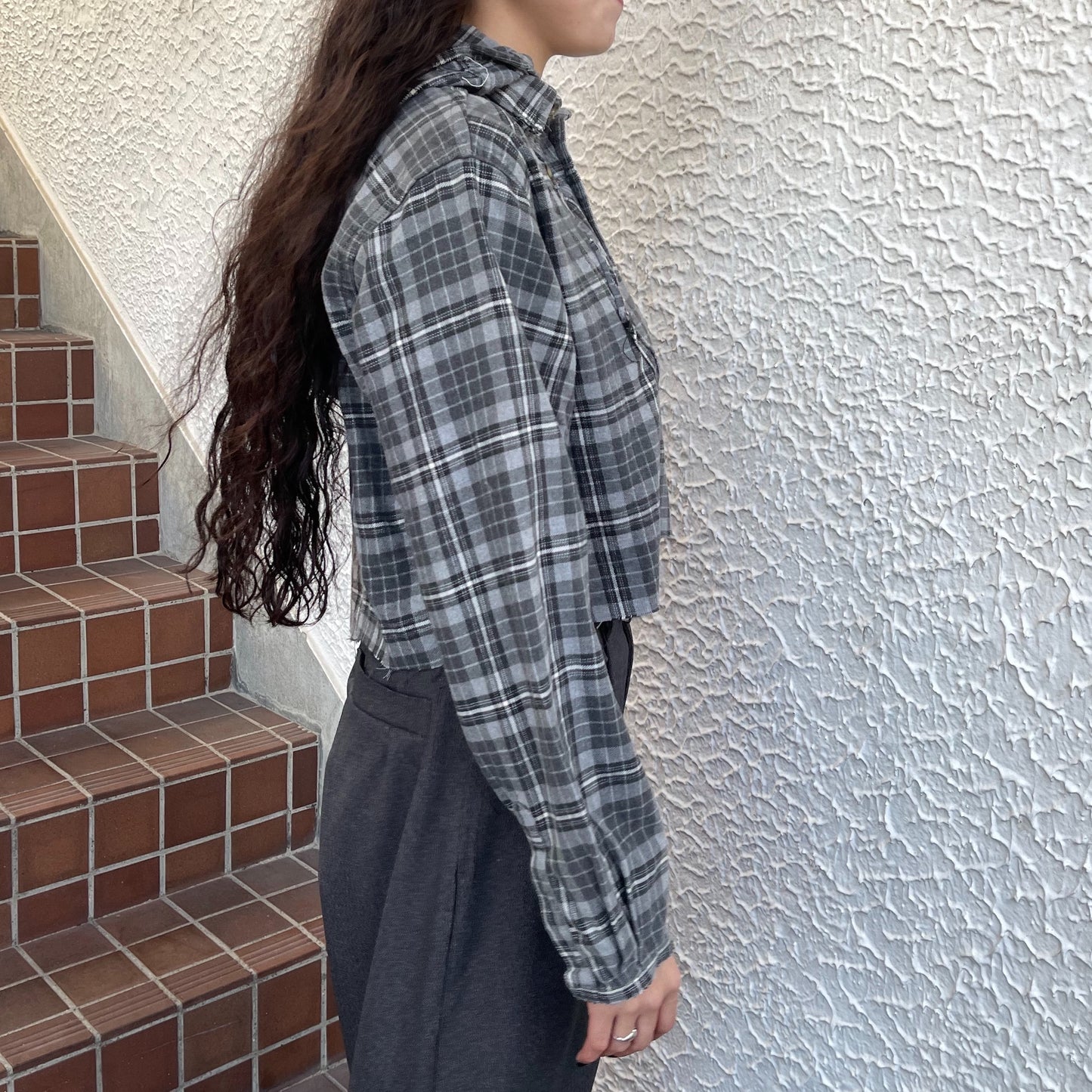 【TONII MONDO】-arena shirt check / Gray / アリーナシャツ