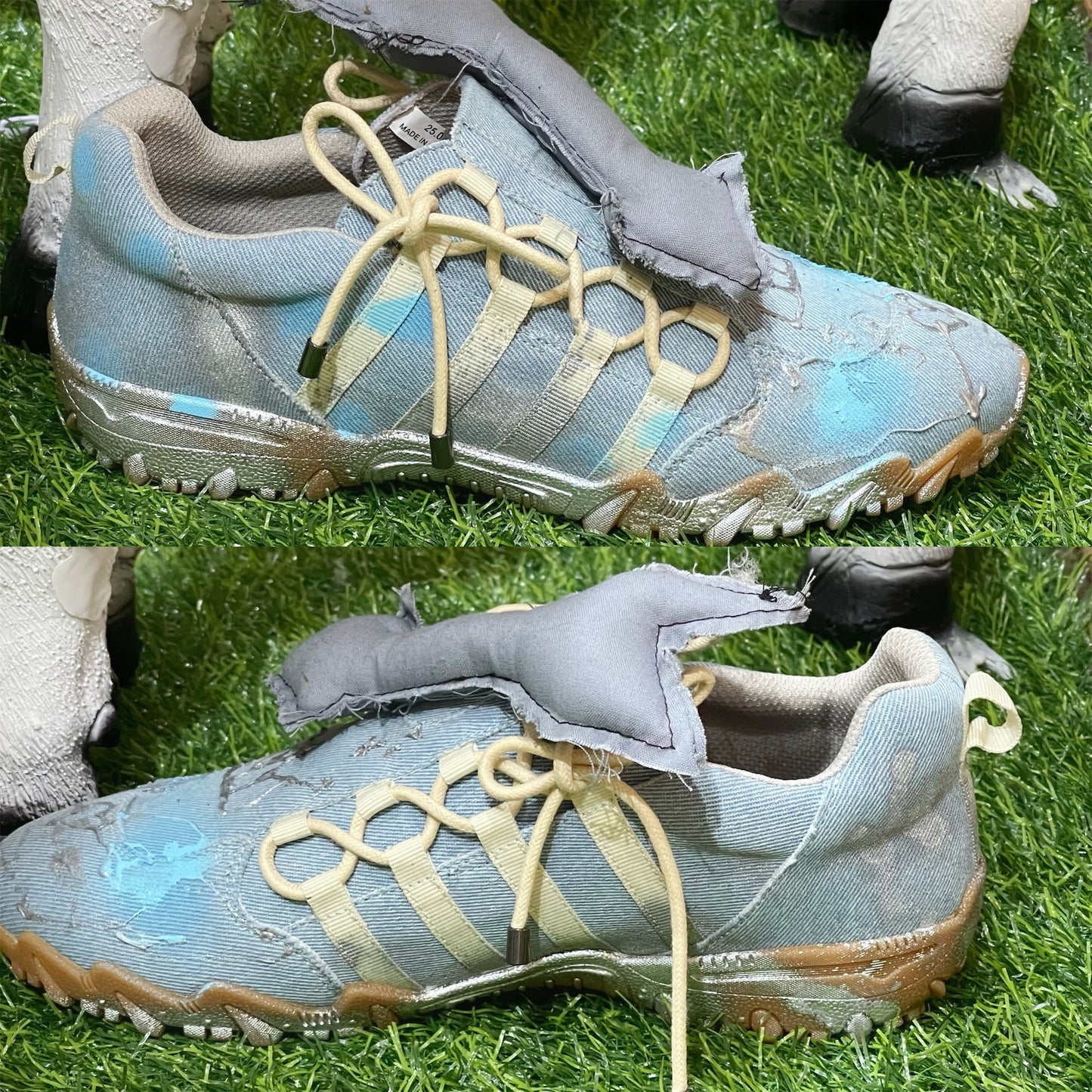 【Teji x yushokobayashiコラボレーションシューズ】Teji Double Bow / Denim / 25cm