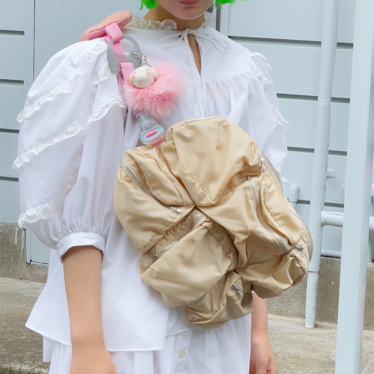 【SHEEP LIMITED】MIKIOSAKABE 7pocktes bag / Cream x Pink x Blue / ショルダーバッグ