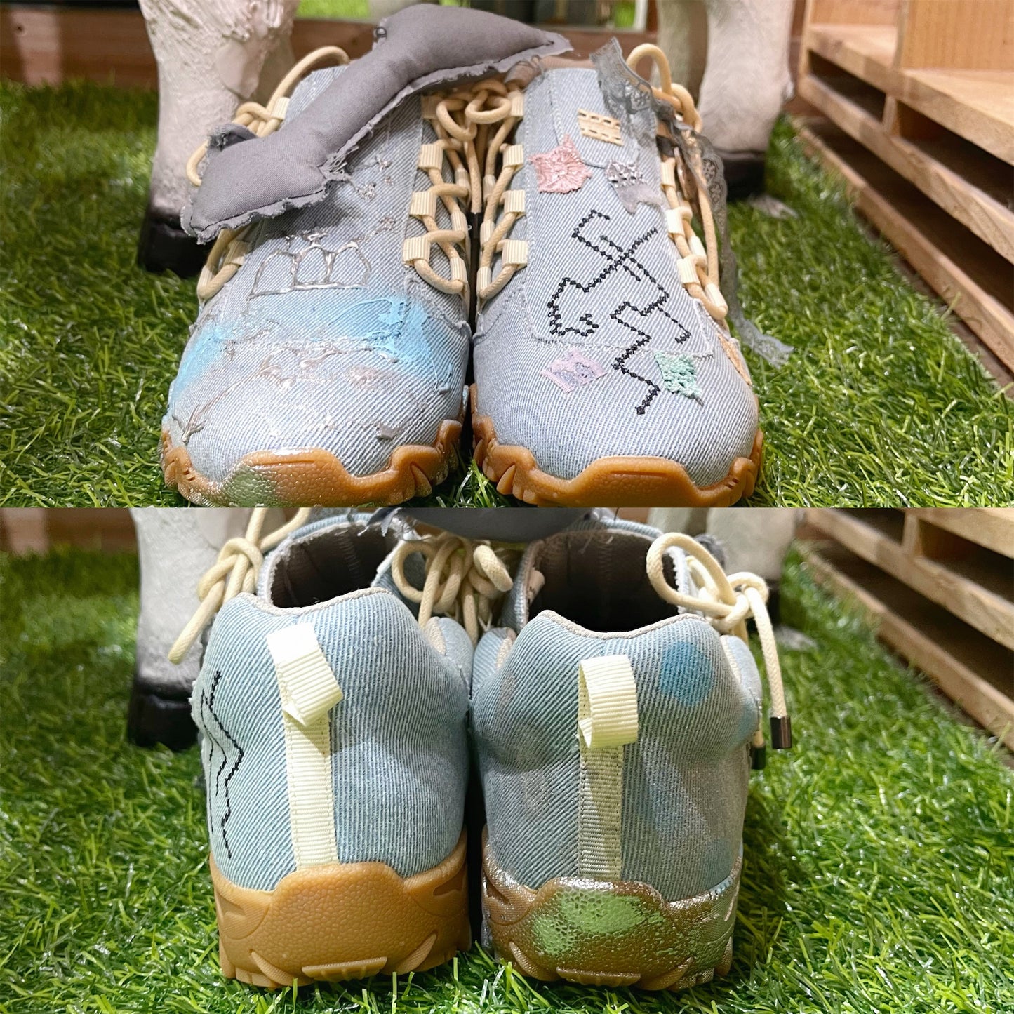 【Teji x yushokobayashiコラボレーションシューズ】Teji Double Bow / Denim / 25cm