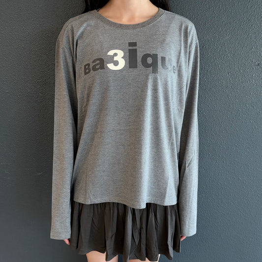 [fe.3] loose logo long top / deep melange /ルーズロゴロングスリーブトップ